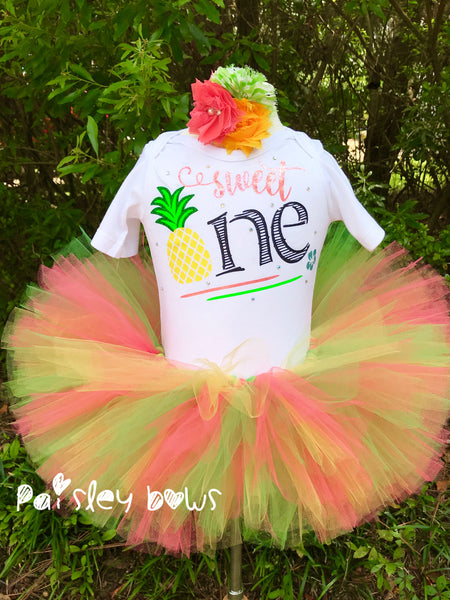 Sweet One Birthday Tutu Outfit - Paisley Bows