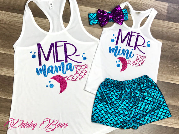 Mer-Mini Outfit - Paisley Bows