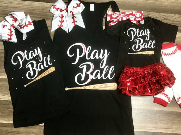 Women’s Play Ball Tank Top Or T-shirt - Paisley Bows