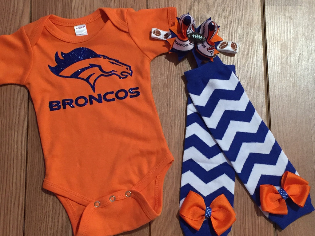 Broncos Football Outfit - Paisley Bows