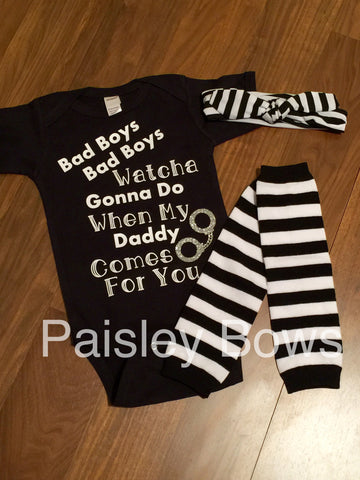 Black and White Bad Boys Outfit - Paisley Bows