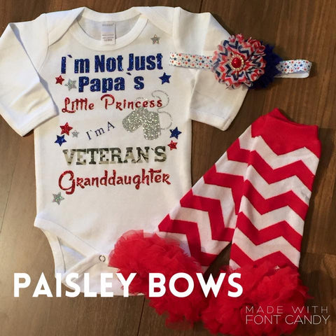 Veteran's Granddaughter - Paisley Bows