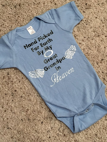 Hand Picked For Earth By My Great Grandpa in Heaven - Paisley Bows