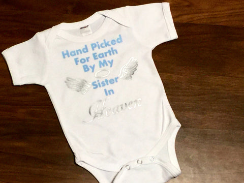 Hand Picked For Earth By My Sister in Heaven - Paisley Bows