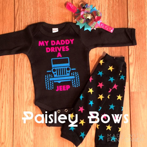 My Daddy drives a Jeep - Paisley Bows