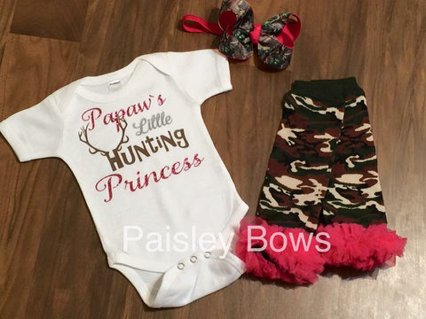 Papaw's Little Hunting Princess - Paisley Bows