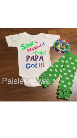 Saw It. Wanted It. Papa Got It - Paisley Bows