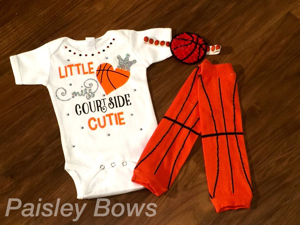 Girls Basketball Courtside Cutie - Paisley Bows