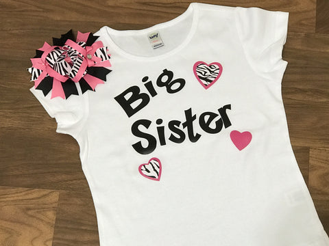 Zebra Big Sister Top - Paisley Bows