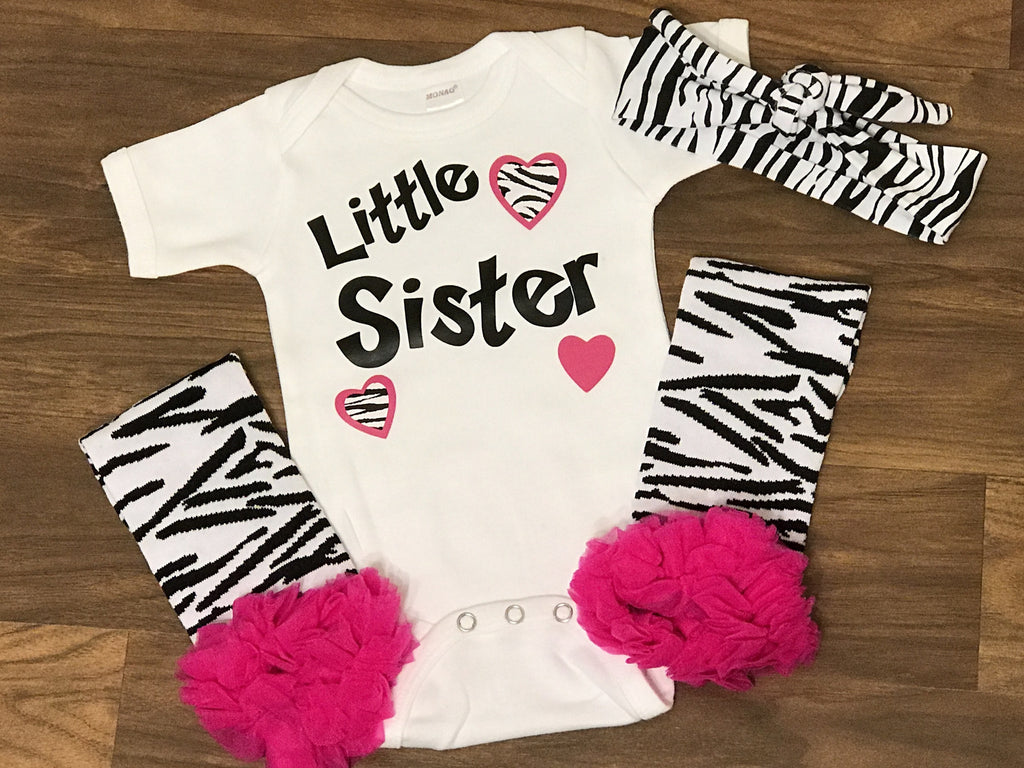 Zebra Little Sister Outfit - Paisley Bows