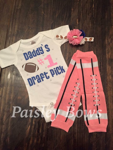 Daddy's #1 Draft Pick - Paisley Bows