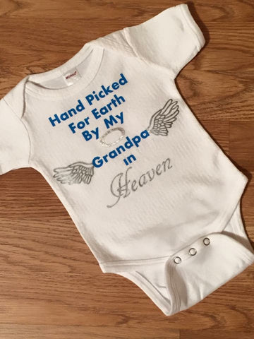 Hand Picked For Earth By My Grandpa in Heaven - Paisley Bows