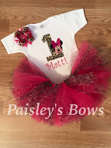 1st Birthday Minnie Mouse tutu - Paisley Bows