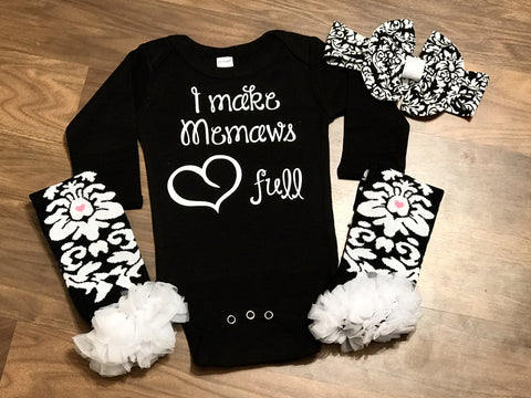 I Make Memaw's Heart Full - Paisley Bows