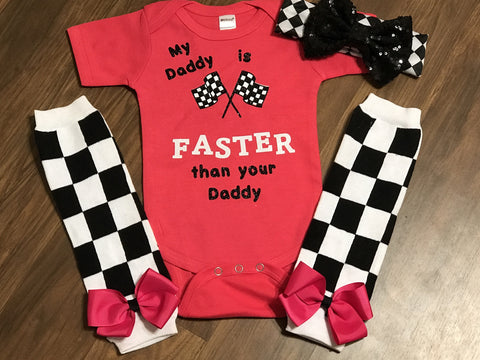My Daddy Is Faster Than Your Daddy - Paisley Bows
