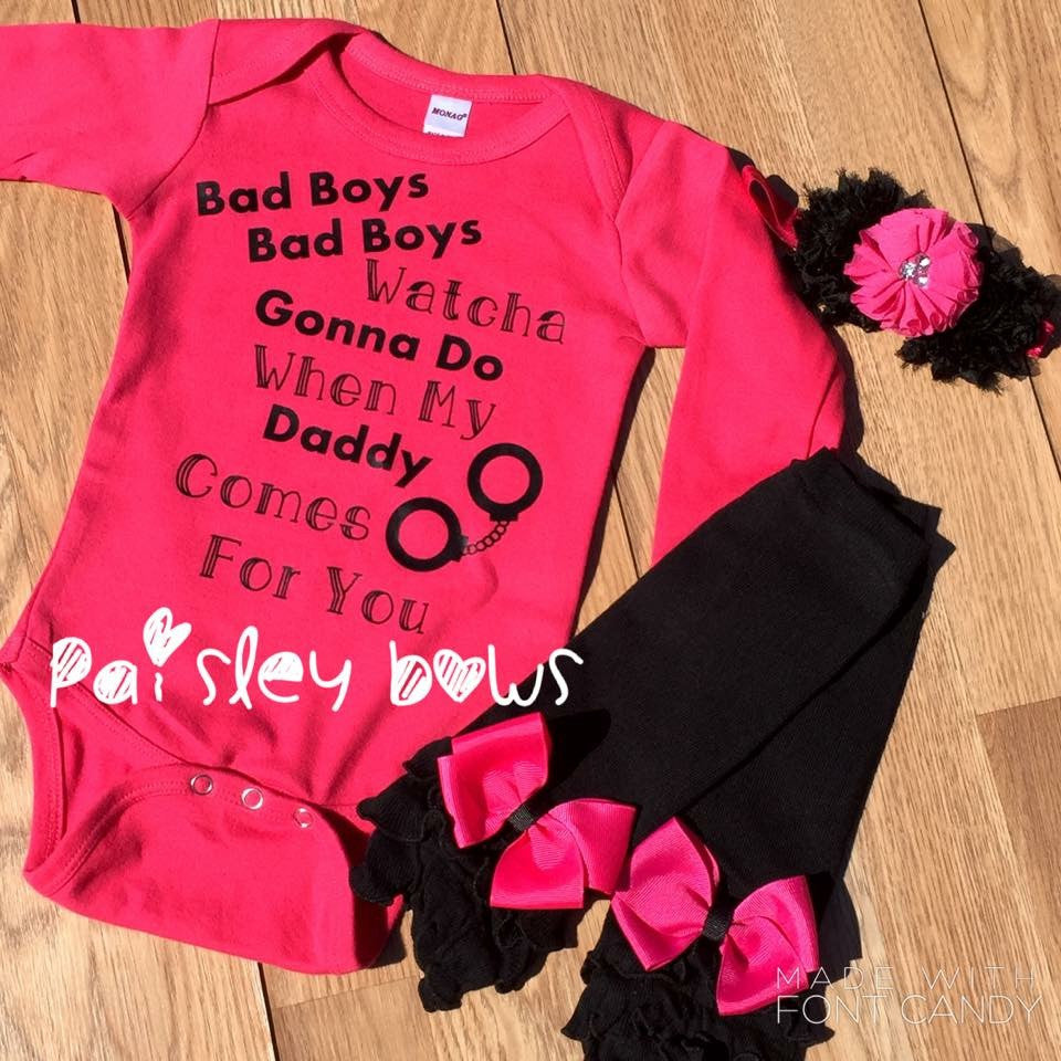 Bad Boys pink and black outfit - Paisley Bows