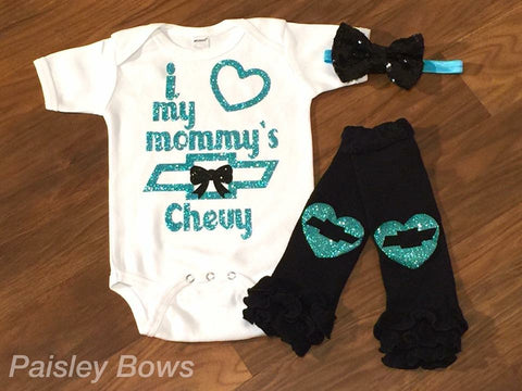 I Love My Mommy's Chevy - Paisley Bows
