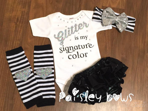 Glitter Is My Signature Color - Paisley Bows