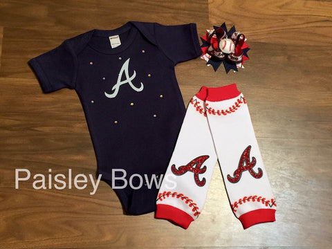 Atlanta Braves Glitter Outfit - Paisley Bows