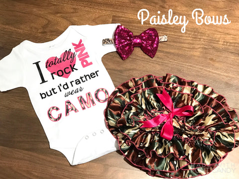 I Totally Rock Pink - Paisley Bows