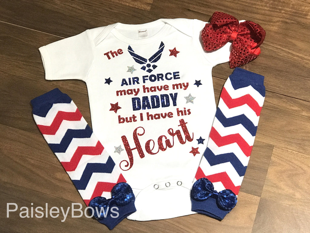 The Air Force May Have My Daddy - Paisley Bows