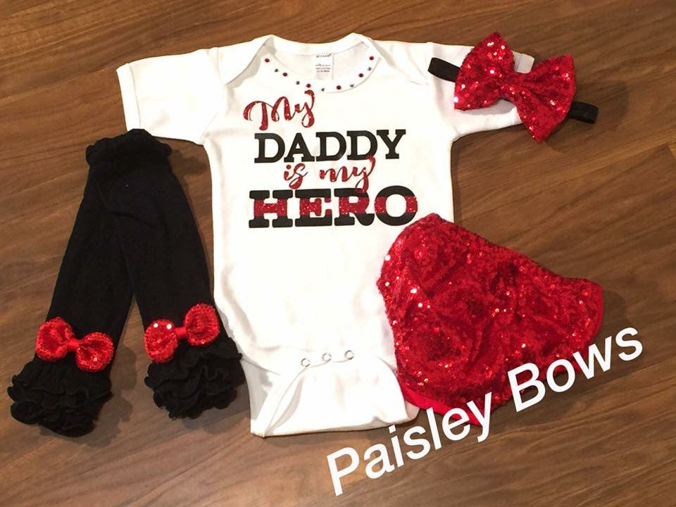 My Daddy Is My Hero - Paisley Bows
