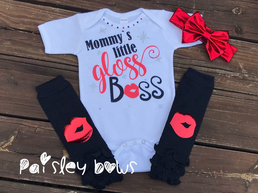 Mommy's Little Gloss Boss - Paisley Bows