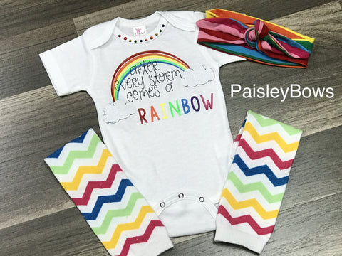 Rainbow Baby - Paisley Bows
