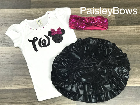 2nd Birthday Minnie Mouse - Paisley Bows