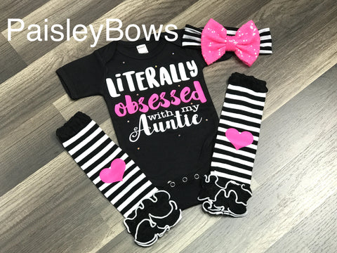 Literally Obsessed With My Auntie - Paisley Bows