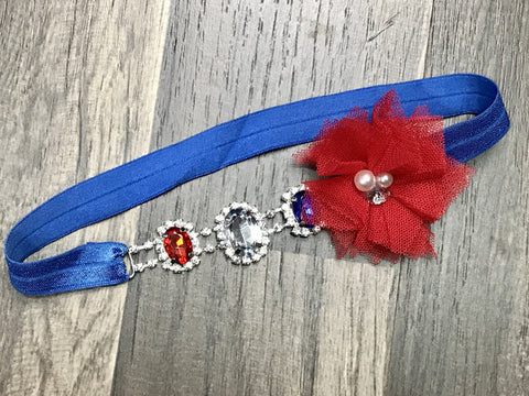 Rhinestone 4th of July Headband - Paisley Bows