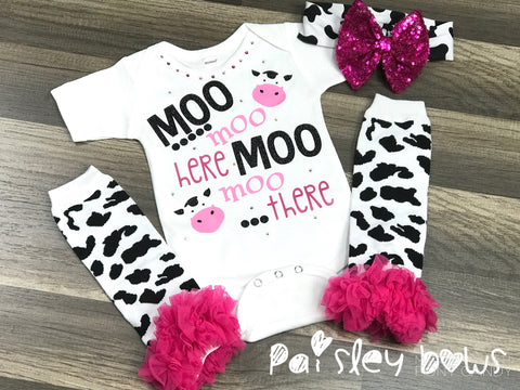 Moo Moo Here and Moo Moo There - Paisley Bows