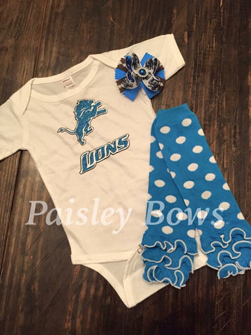 Detroit Lions - Paisley Bows