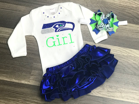 Seahawks Skirted Bloomer Outfit - Paisley Bows