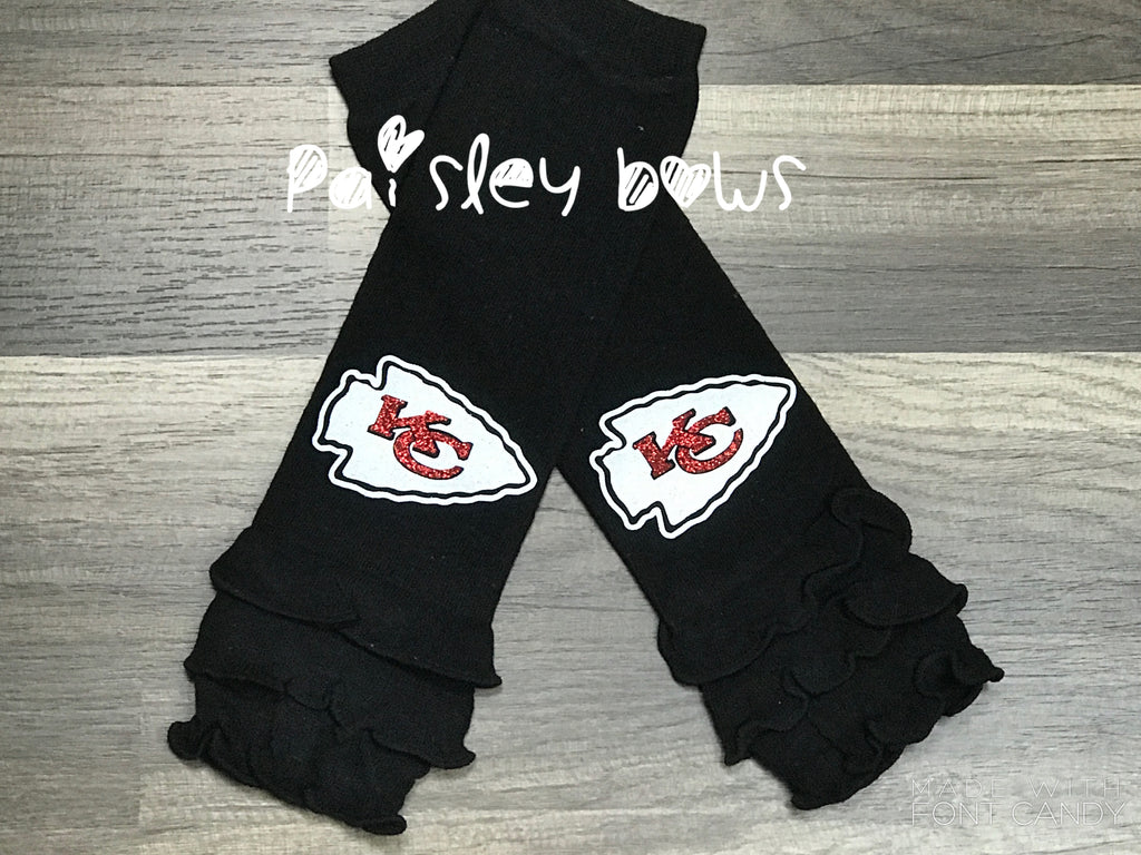 Custom Kansas City Chiefs Leg Warmers - Paisley Bows