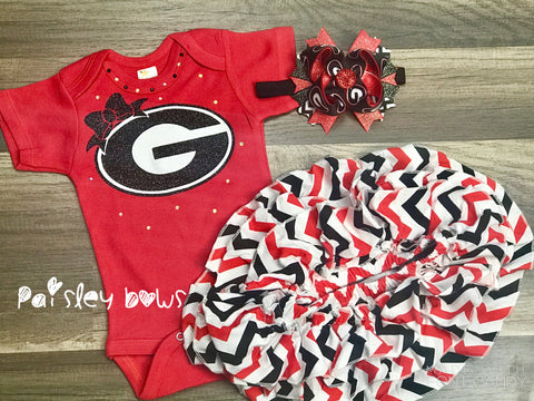 Georgia Bulldogs - Paisley Bows